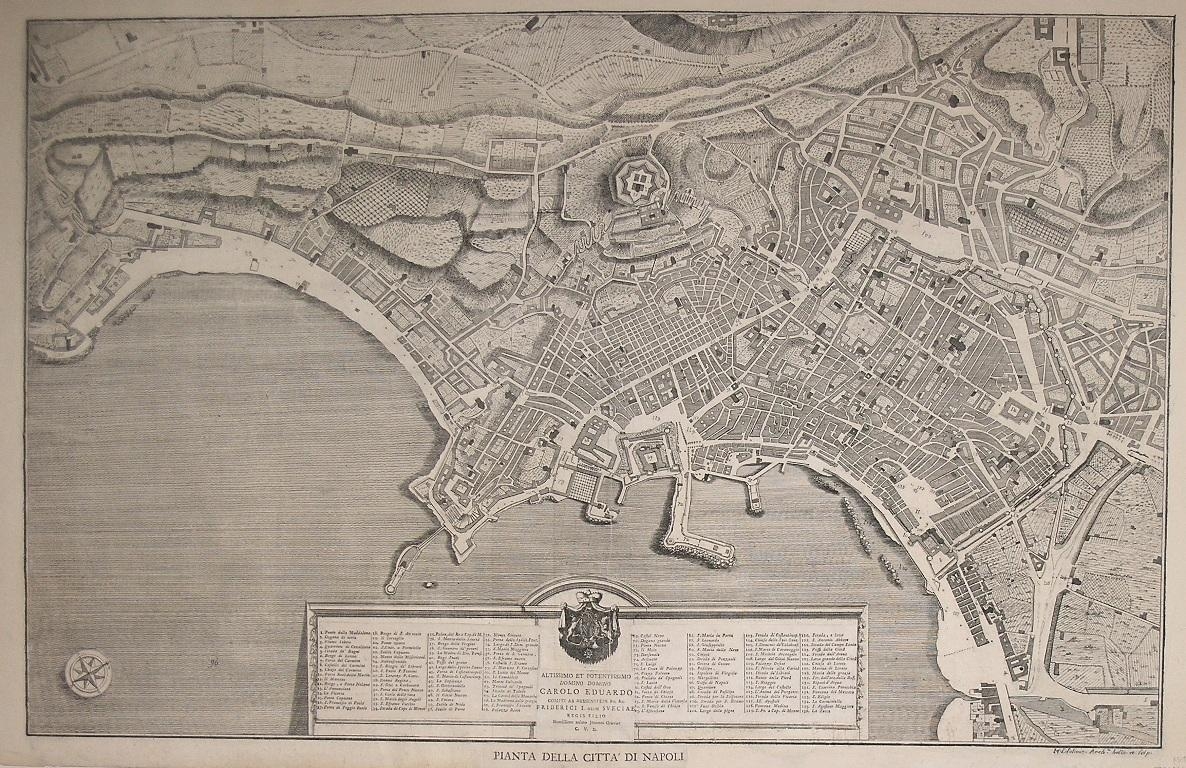 Pianta-della-Città-di-Napoli-Giovanni-GRAVIER-Editore-Napoli-1750